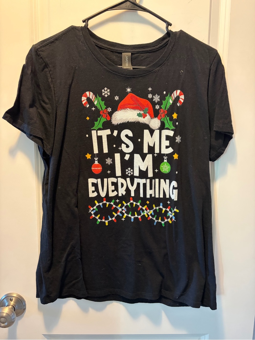 Gildan Black Women's Holiday Graphic Tee - Christmas Print